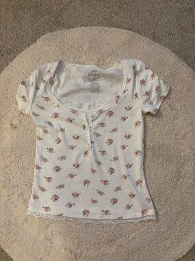 Pink republic floral cotton top